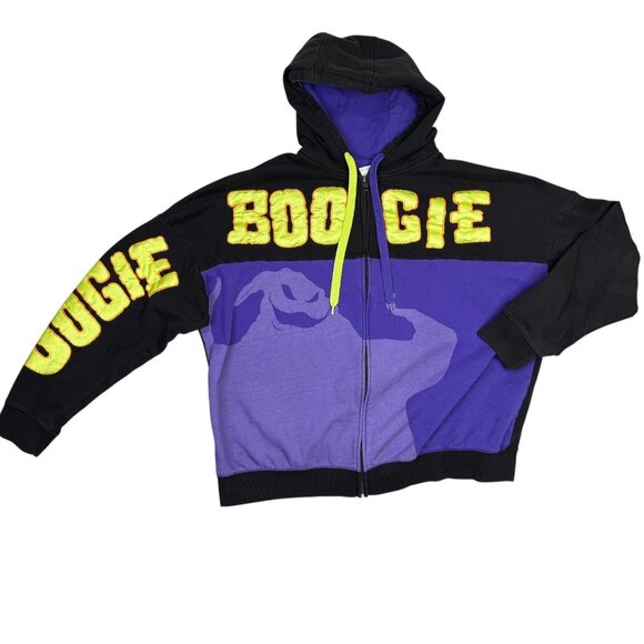 Disney Oogie Boogie Hoodie Sweatshirt Size XL Zip Up Nightmare Before Christmas - Picture 1 of 8